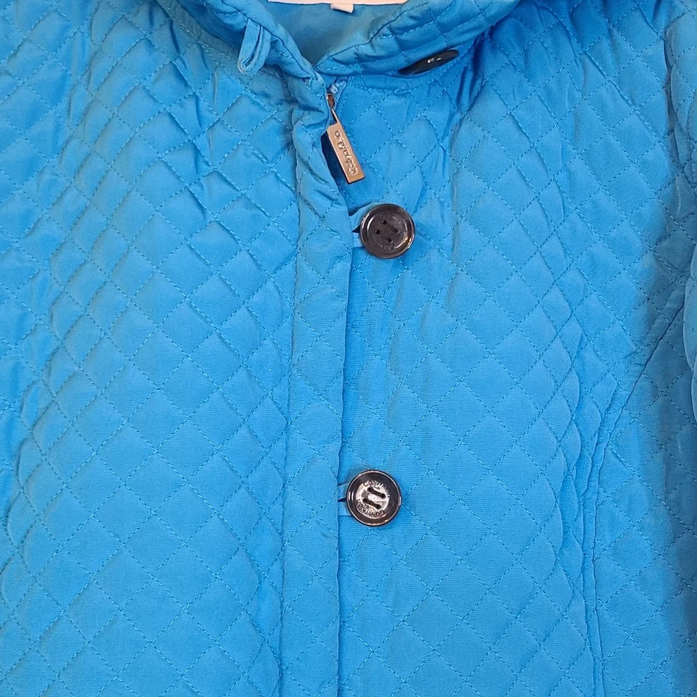 EXCELLENT CONDITION CALVIN KLEIN QUILTED BLUE HOODED JACKET MEDIUM_3